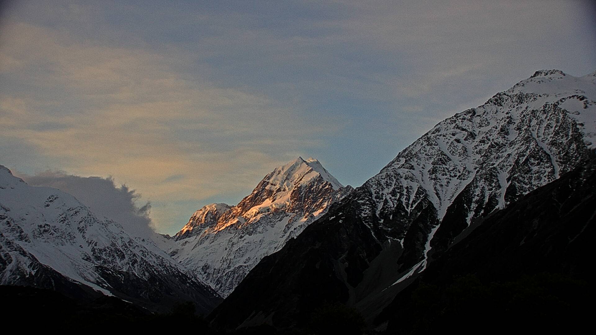 View towards Aoraki/Mount Cook Webcam