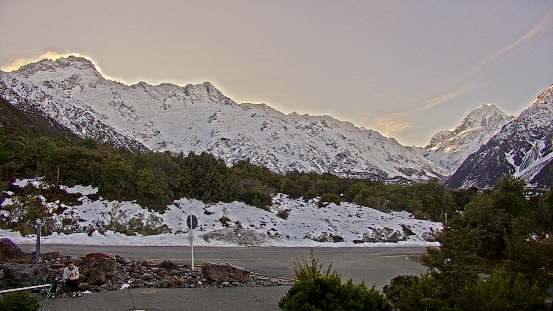 View towards the Hooker Valley Webcam