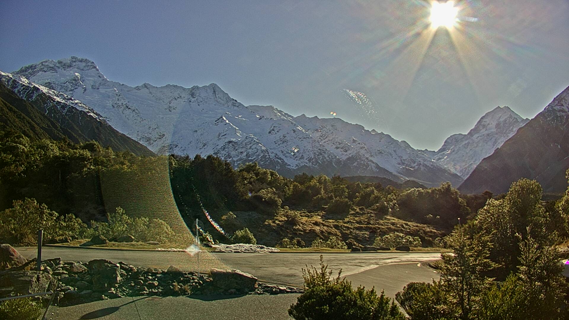 View towards the Hooker Valley Webcam