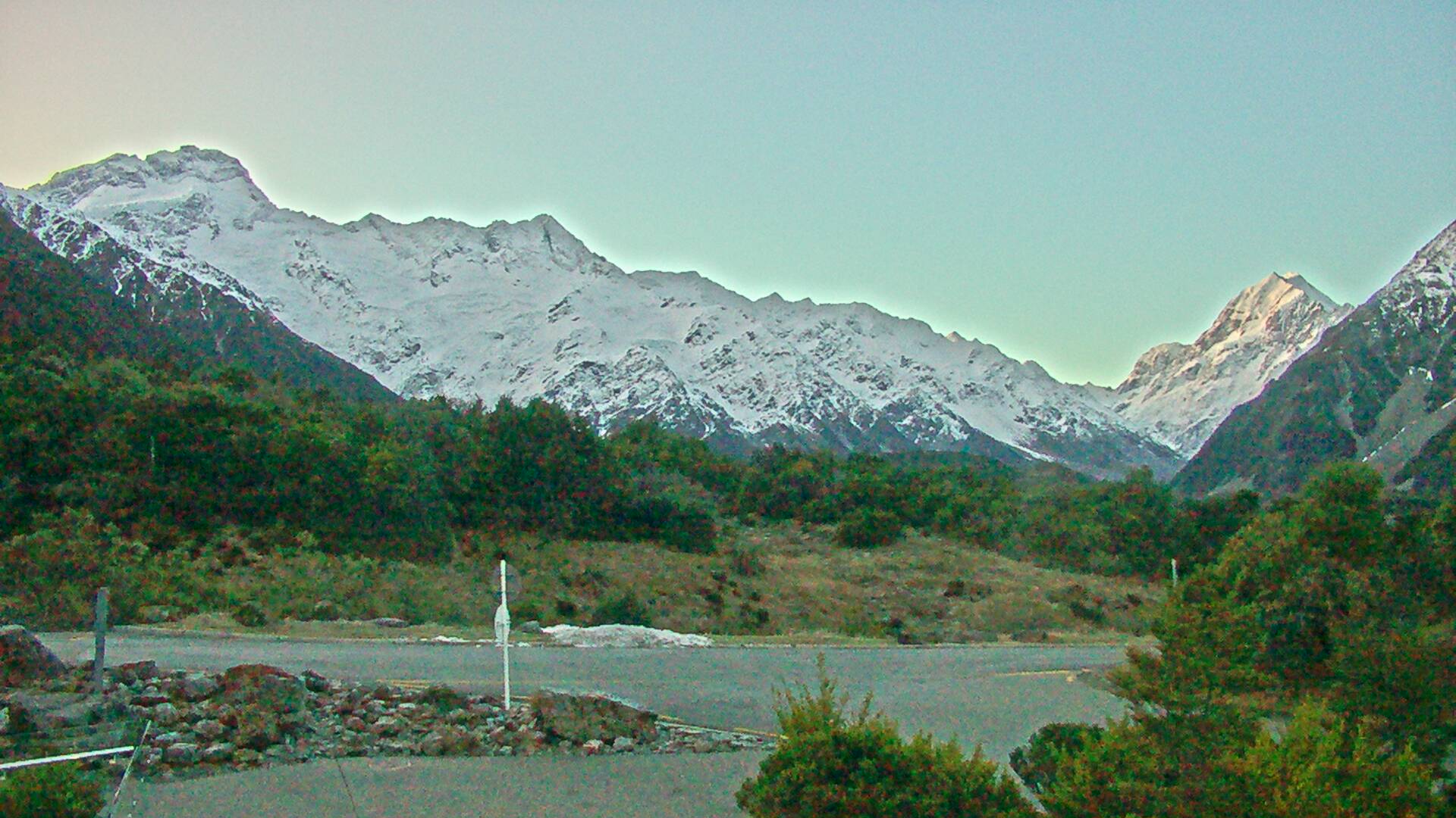 View towards the Hooker Valley Webcam