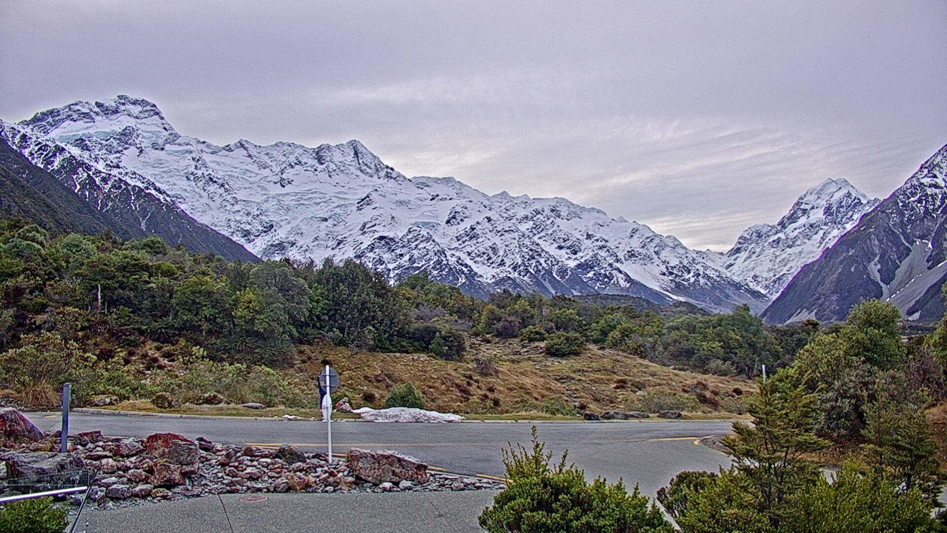 View towards the Hooker Valley Webcam