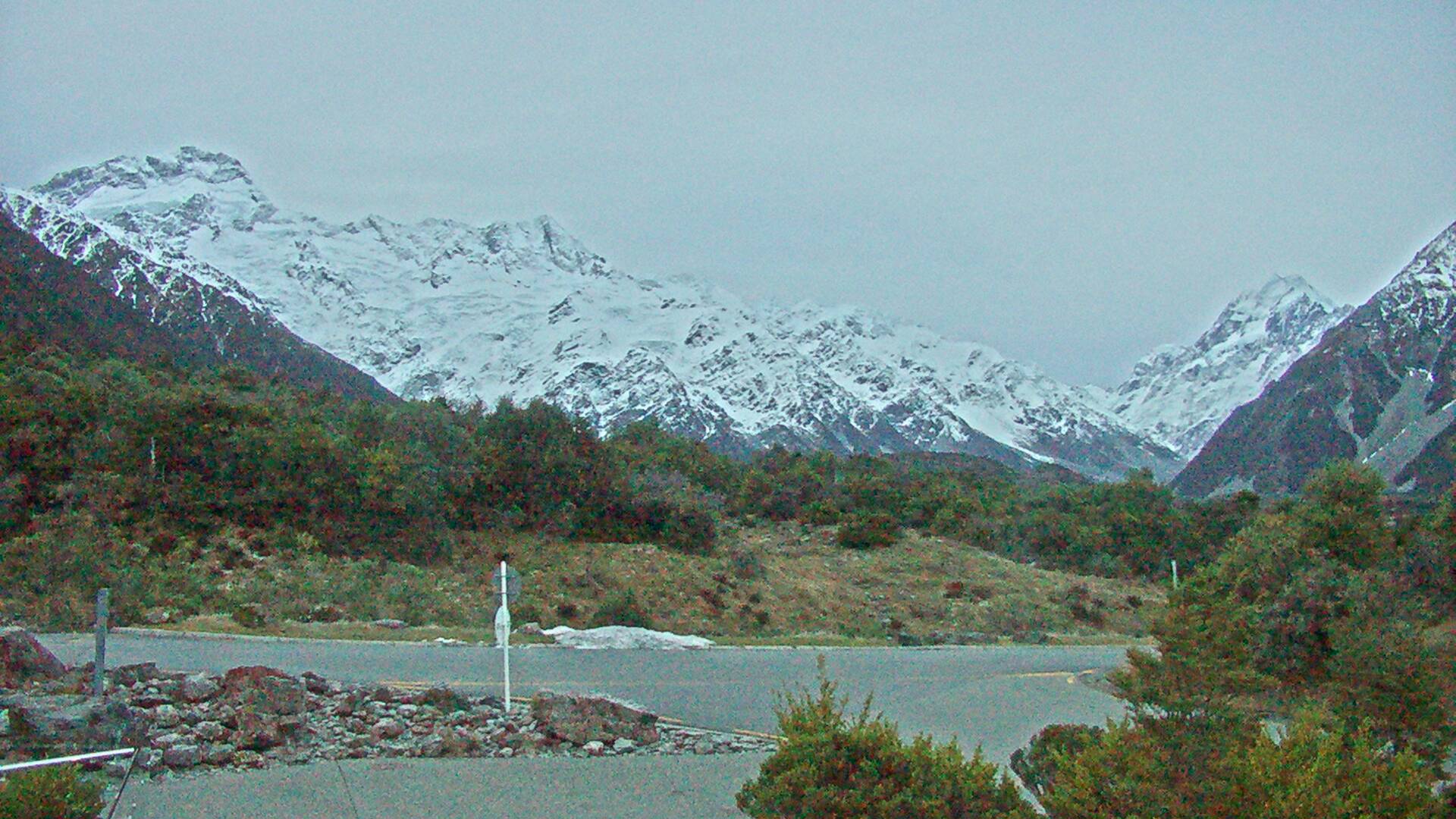View towards the Hooker Valley Webcam