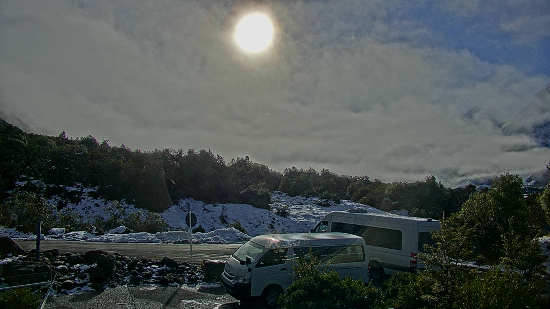 View towards the Hooker Valley Webcam