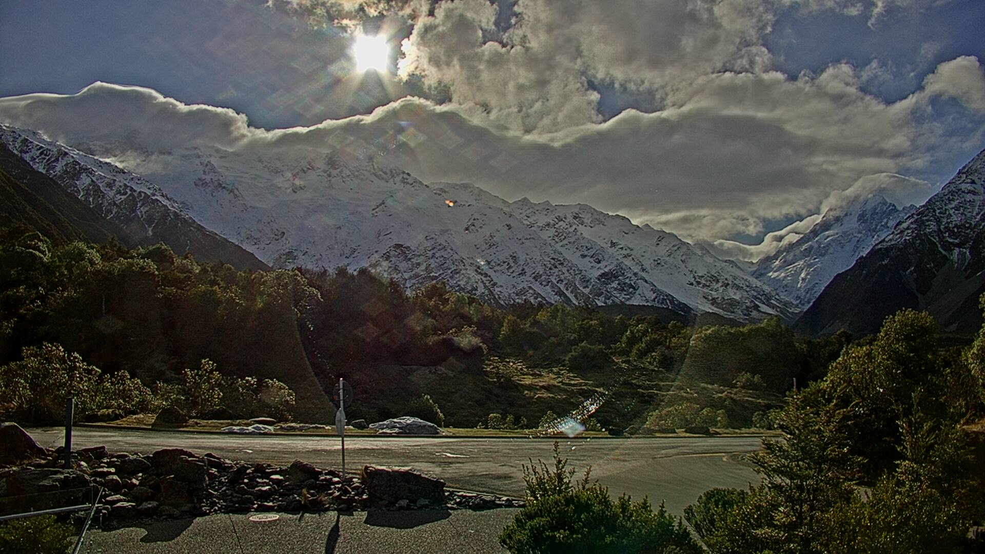 View towards the Hooker Valley Webcam