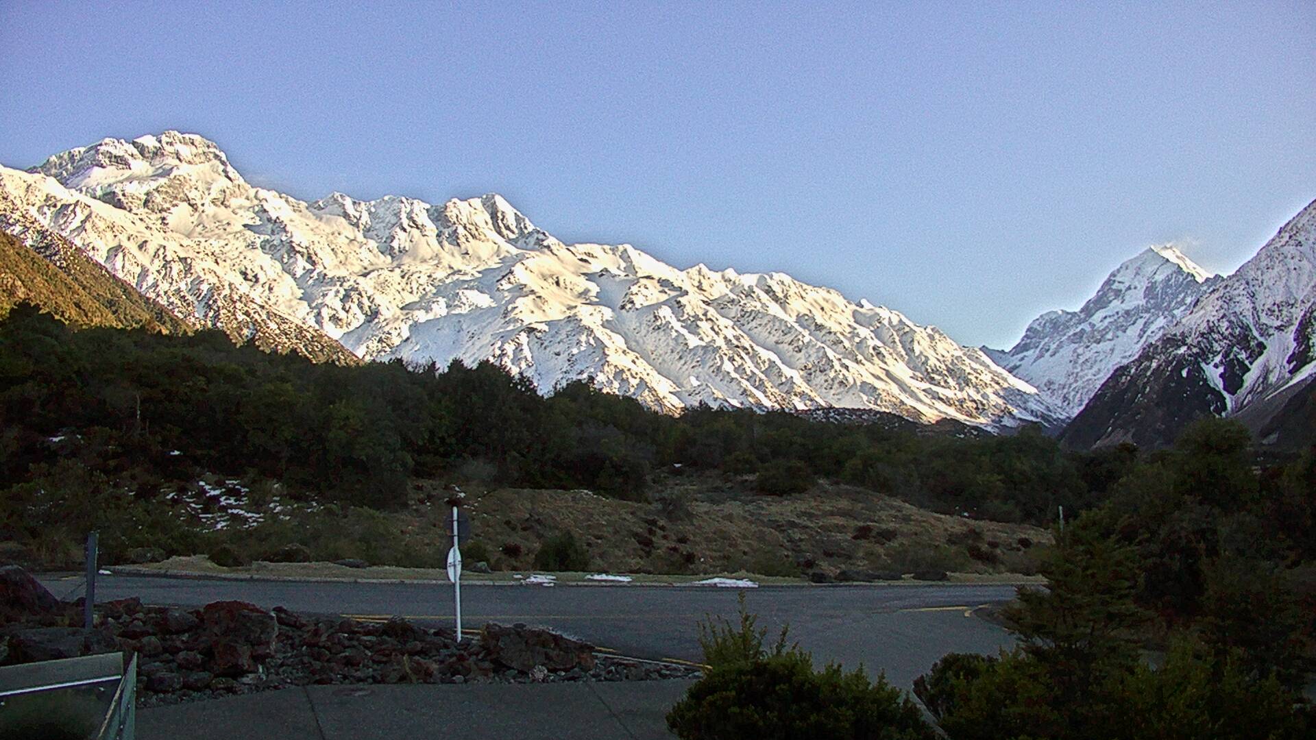 View towards the Hooker Valley Webcam