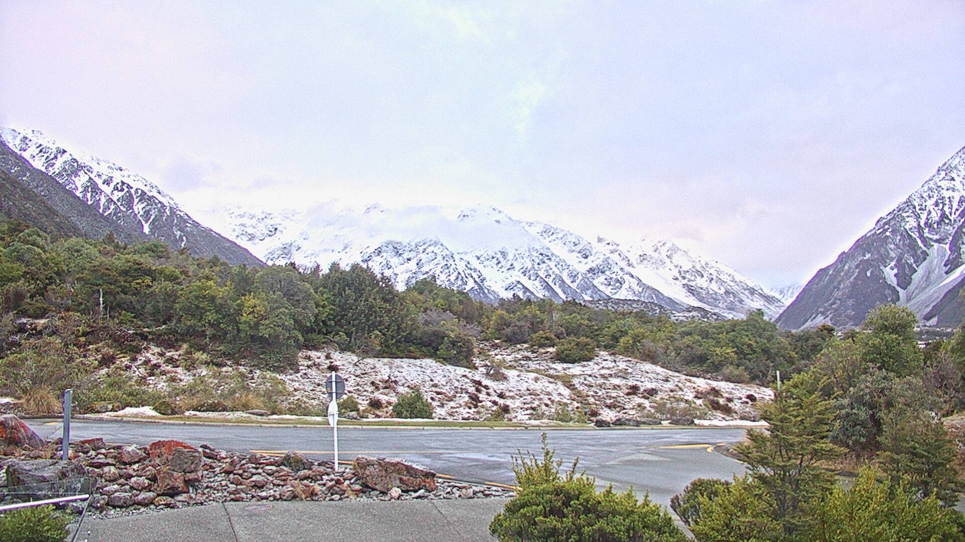 View towards the Hooker Valley Webcam