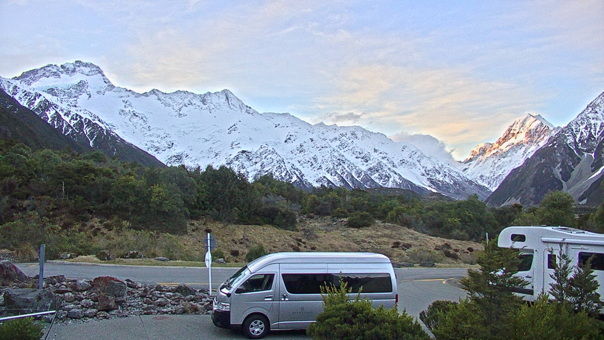 View towards the Hooker Valley Webcam