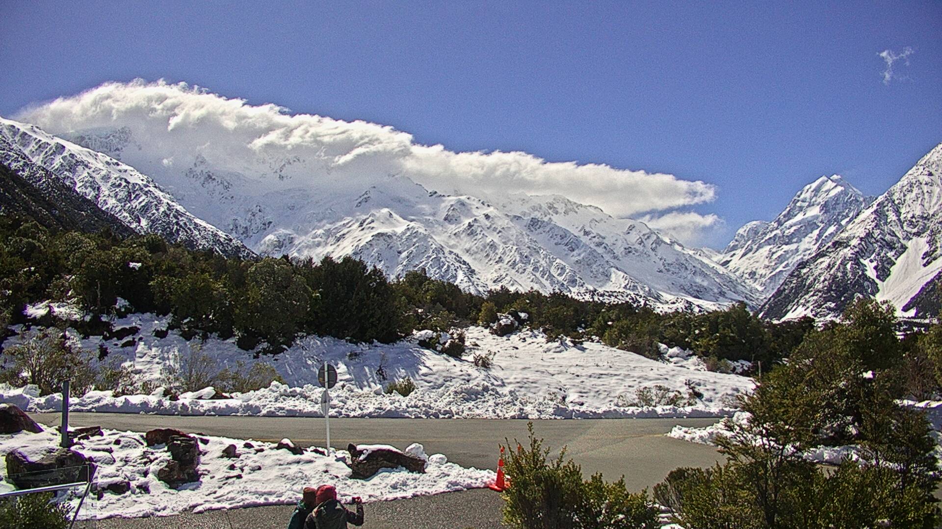 View towards the Hooker Valley Webcam