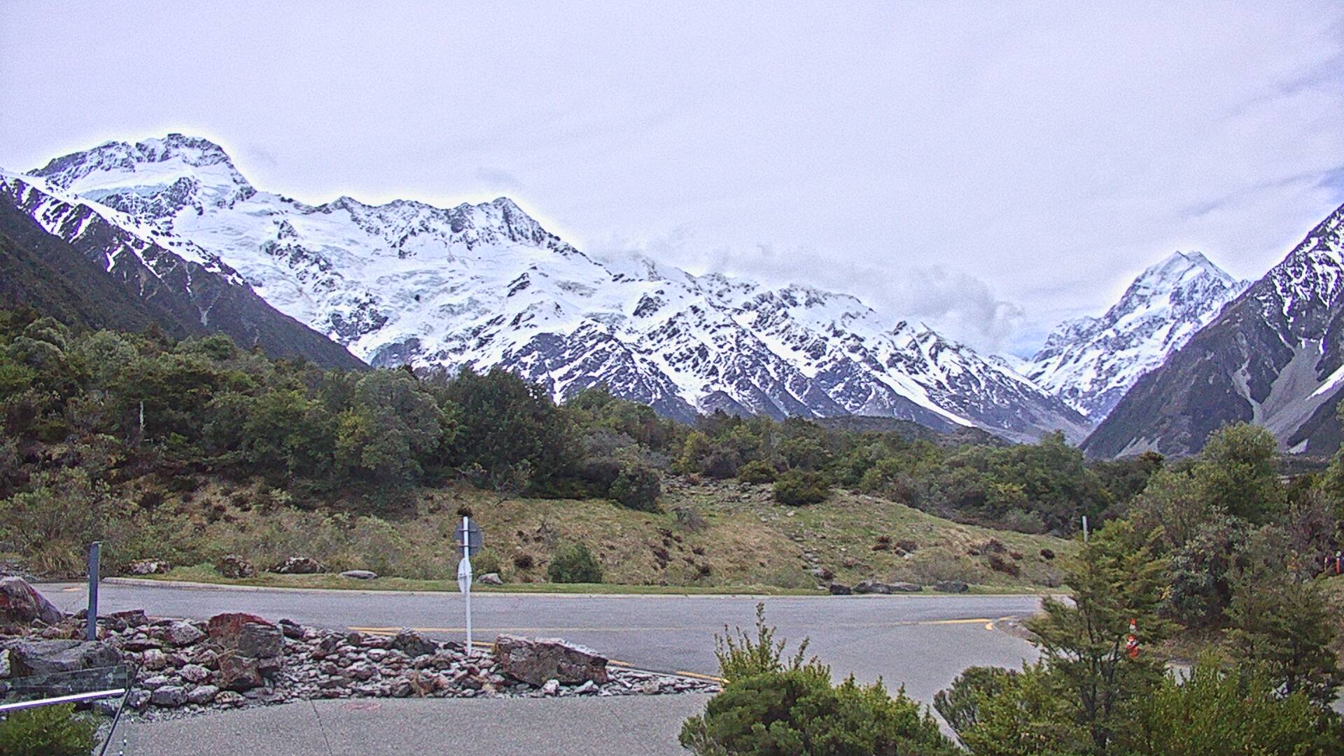 View towards the Hooker Valley Webcam