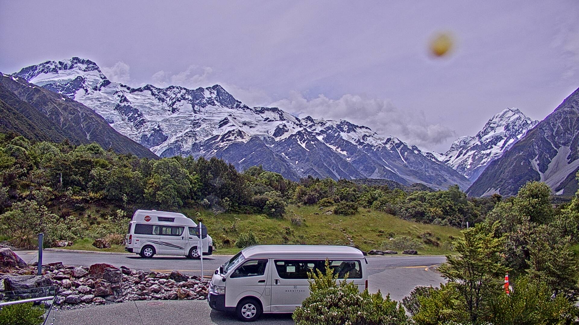 View towards the Hooker Valley Webcam