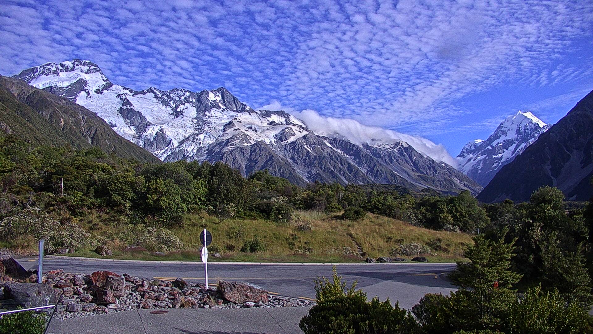 View towards the Hooker Valley Webcam