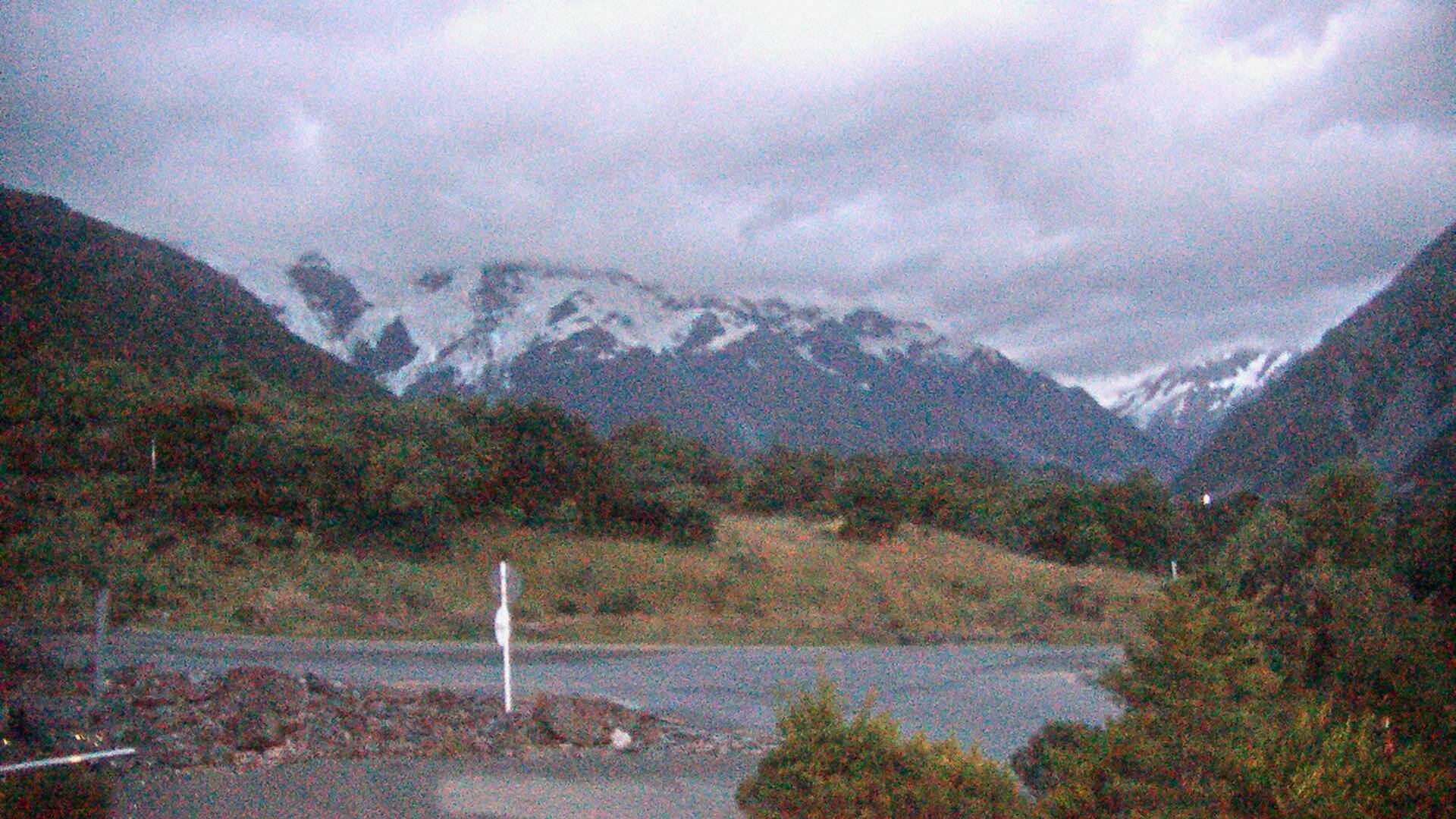 View towards the Hooker Valley Webcam