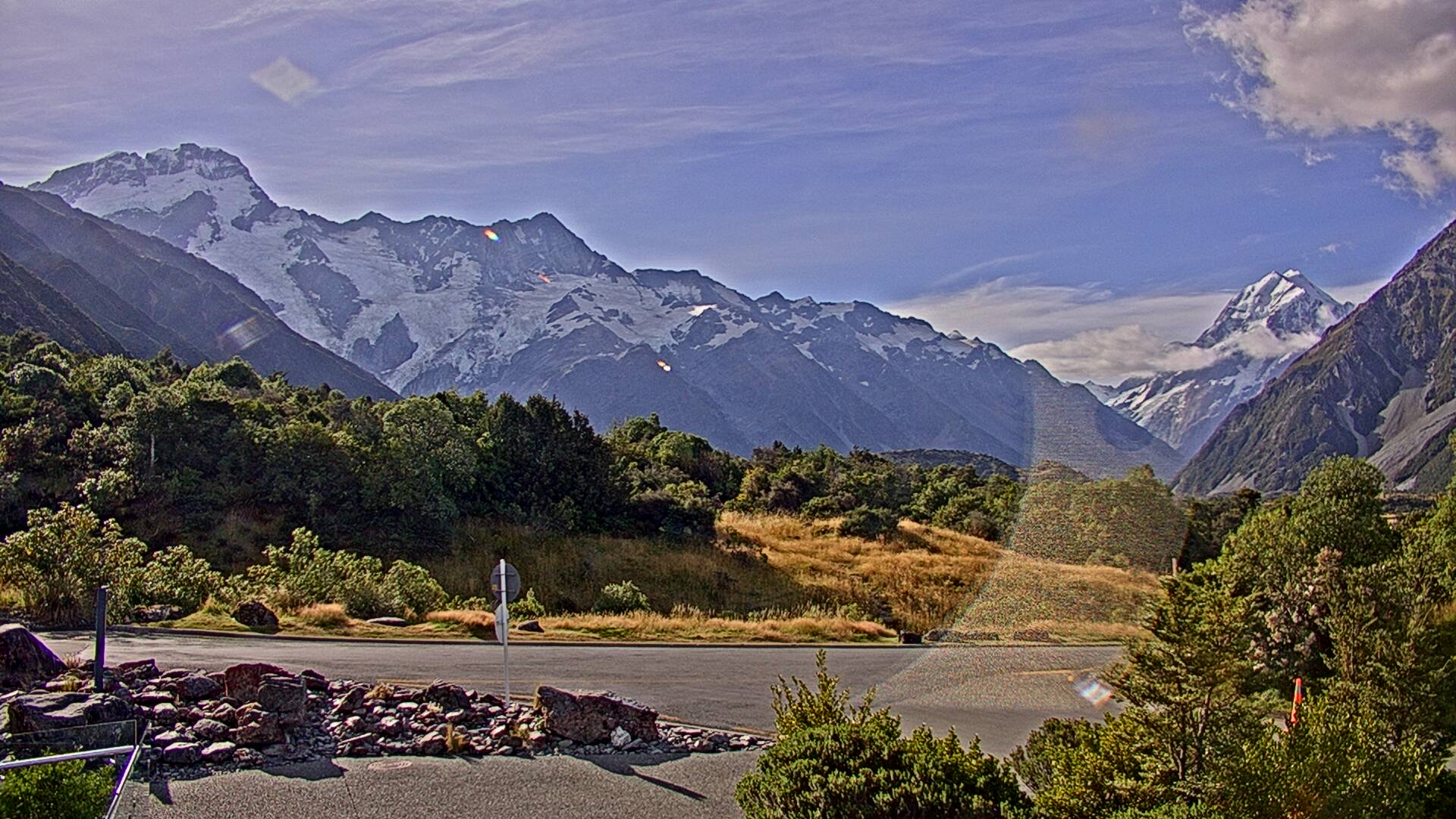 View towards the Hooker Valley Webcam