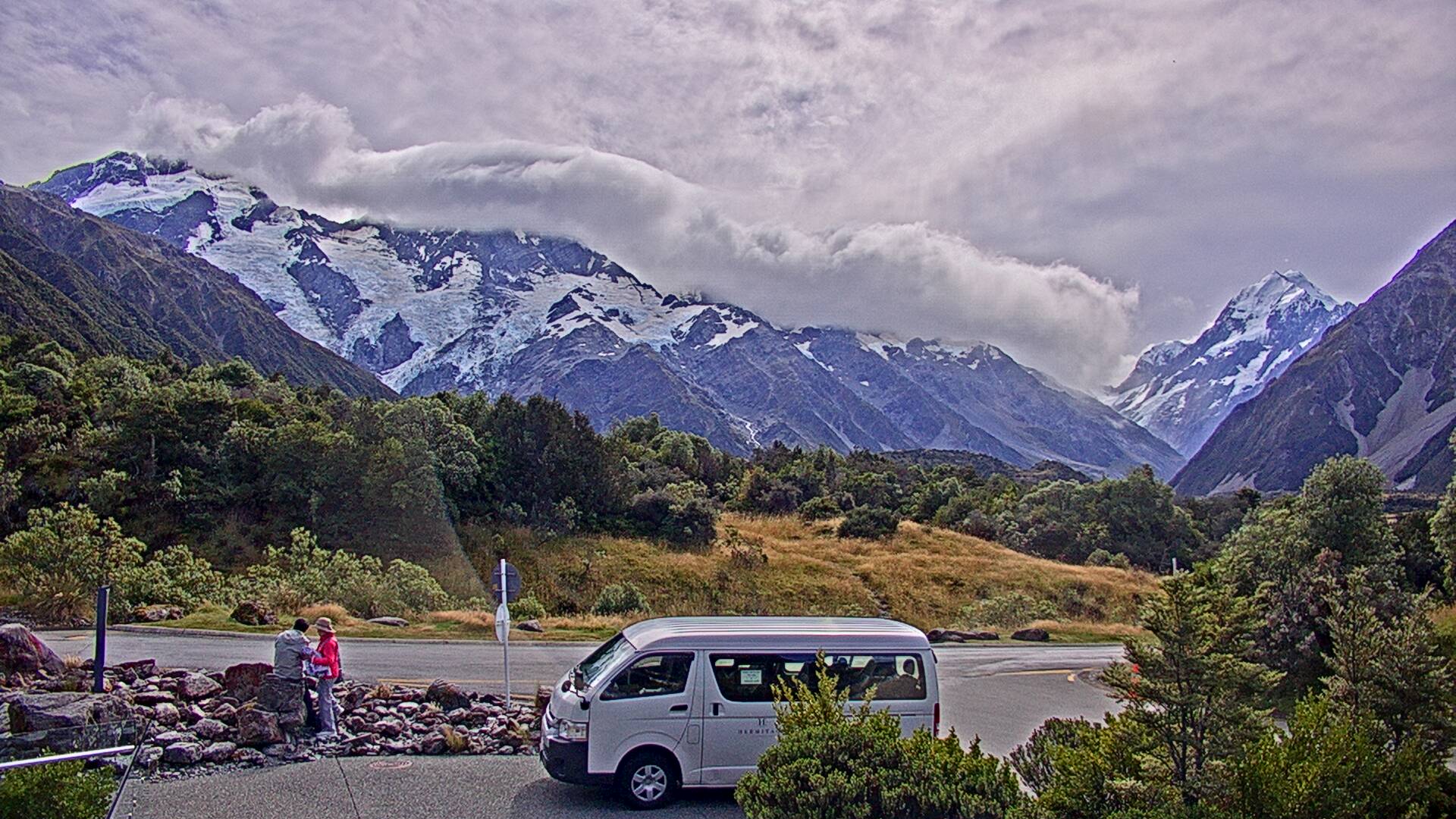 View towards the Hooker Valley Webcam