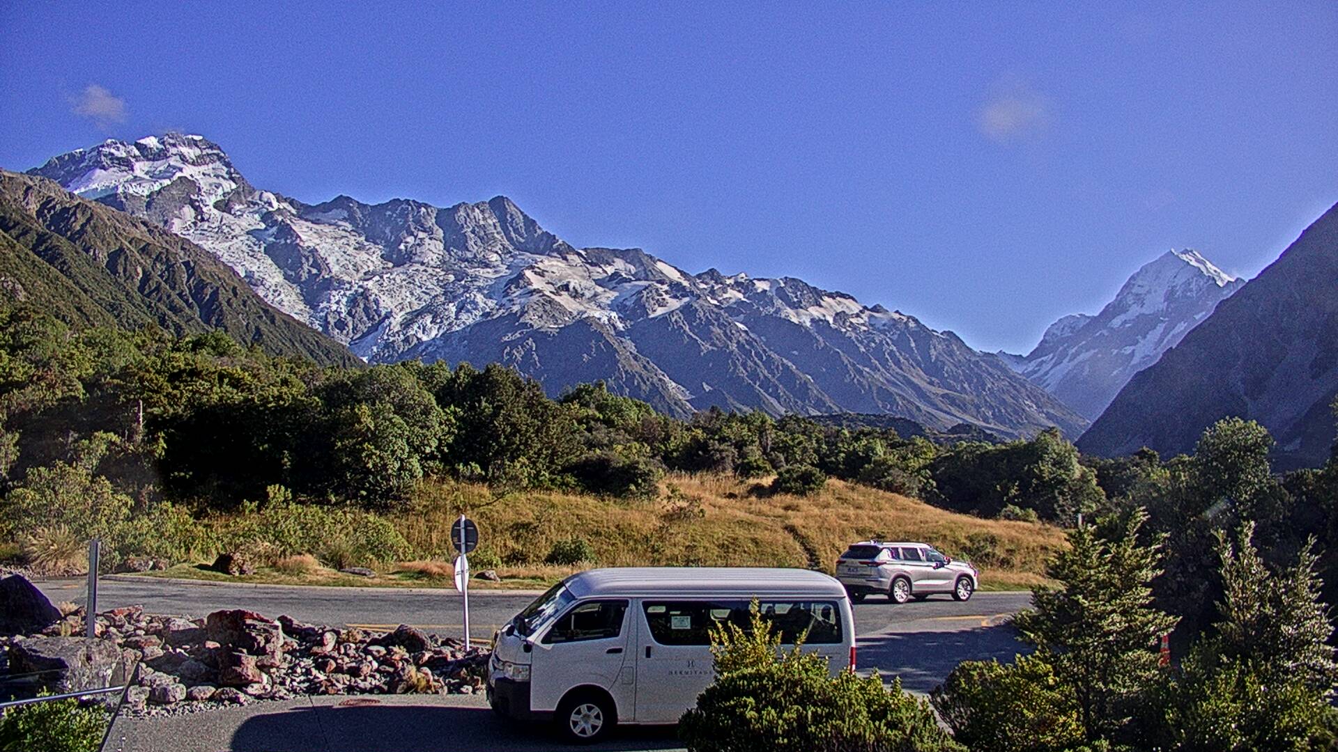 View towards the Hooker Valley Webcam