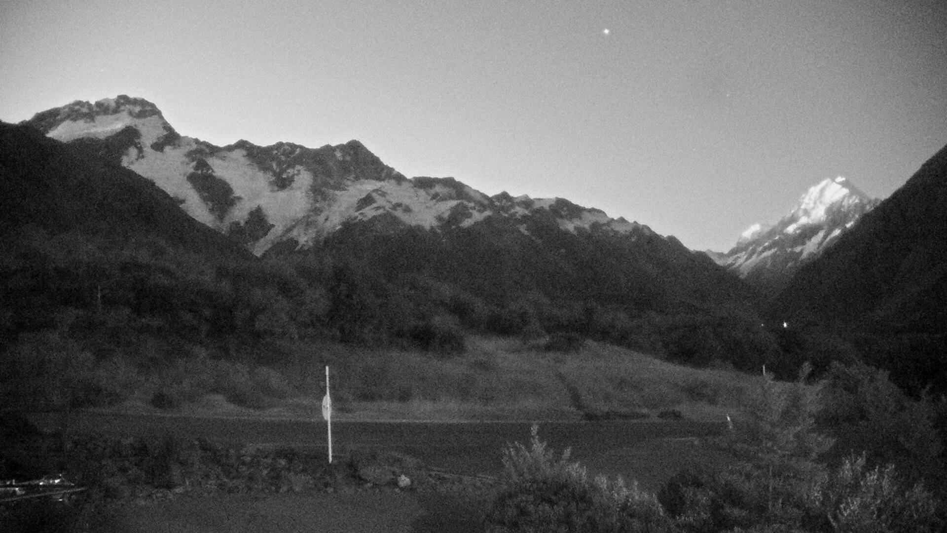 View towards the Hooker Valley Webcam