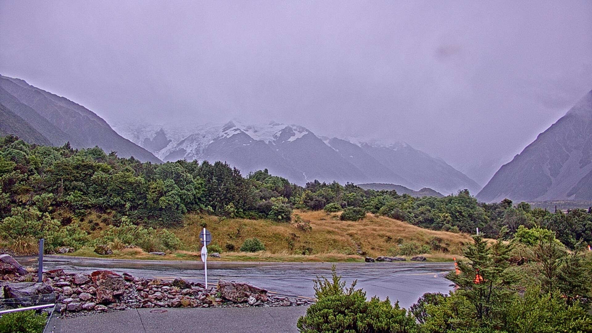 View towards the Hooker Valley Webcam