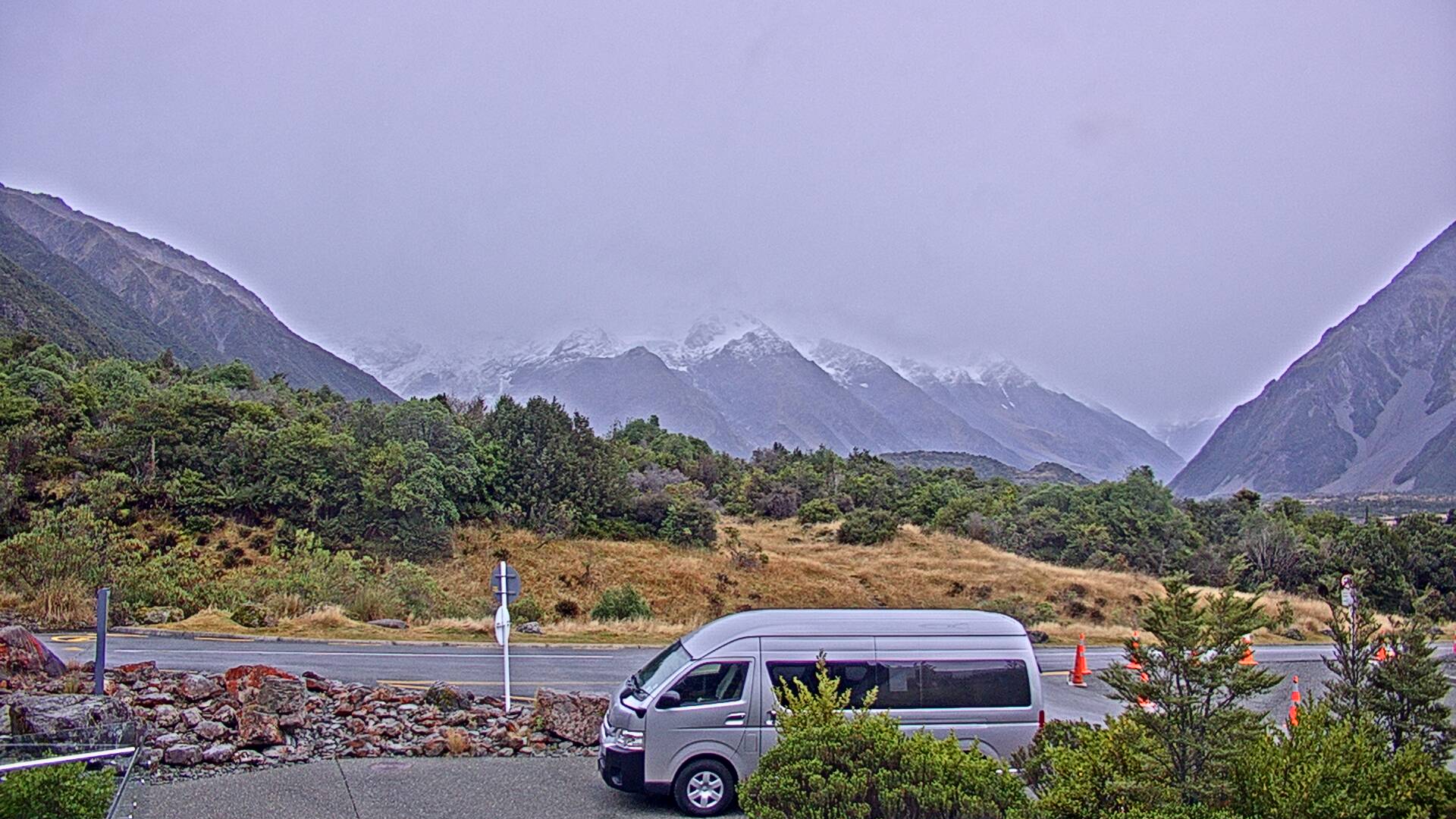 View towards the Hooker Valley Webcam