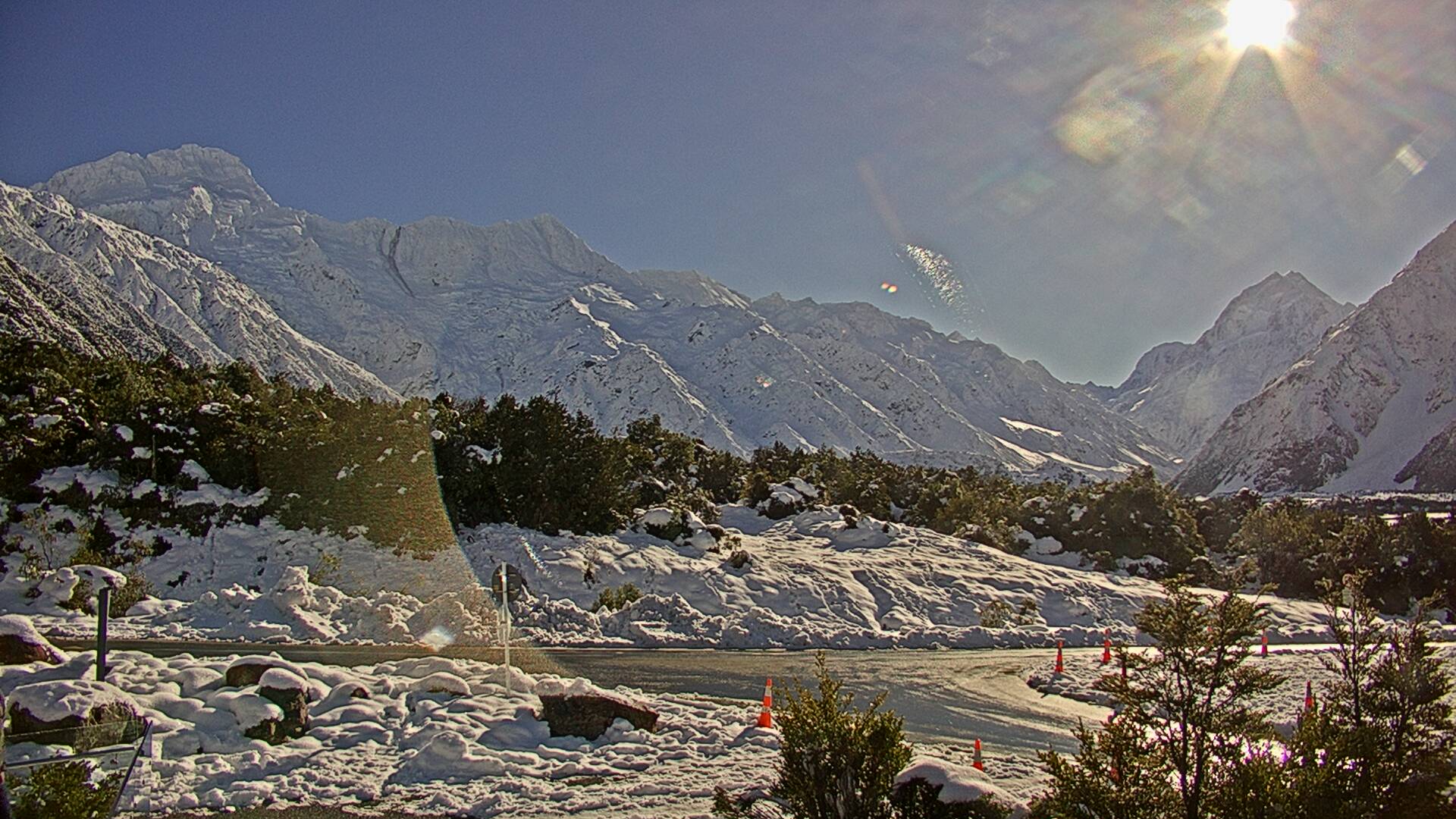 View towards the Hooker Valley Webcam